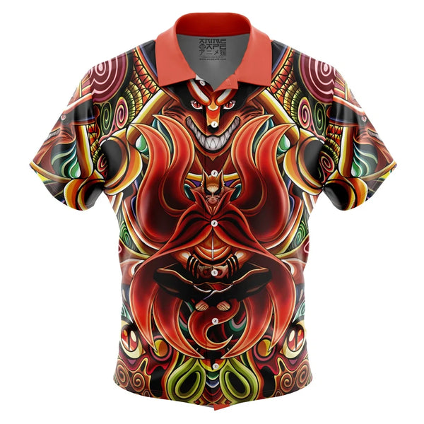 Trippy Uzumaki Naruto Baryon Mode Boruto Button Up Hawaiian Shirt