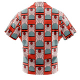 Hanafuda Earrings Demon Slayer Button Up Hawaiian Shirt