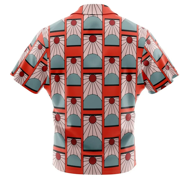 Hanafuda Earrings Demon Slayer Button Up Hawaiian Shirt