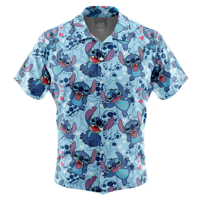 Stitch Pattern Lilo & Stitch Button Up Hawaiian Shirt