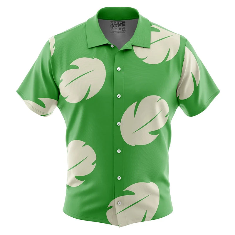 Lilo Green Dress Pattern Lilo & Stitch Button Up Hawaiian Shirt