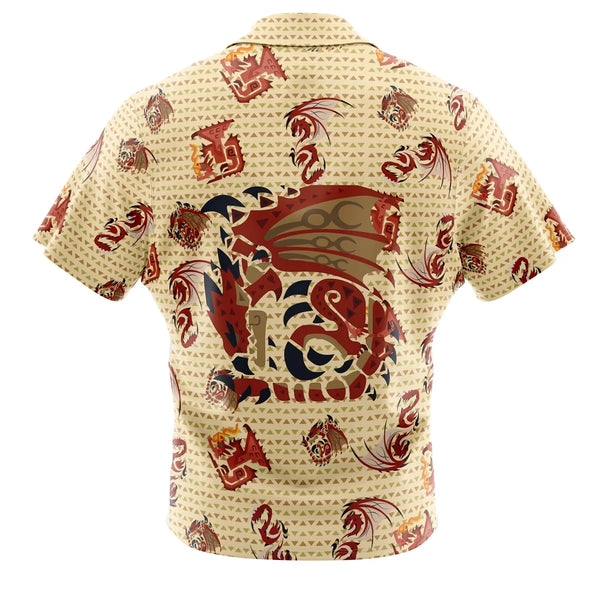 Rathlos Monster Hunter Pattern Button Up Hawaiian Shirt