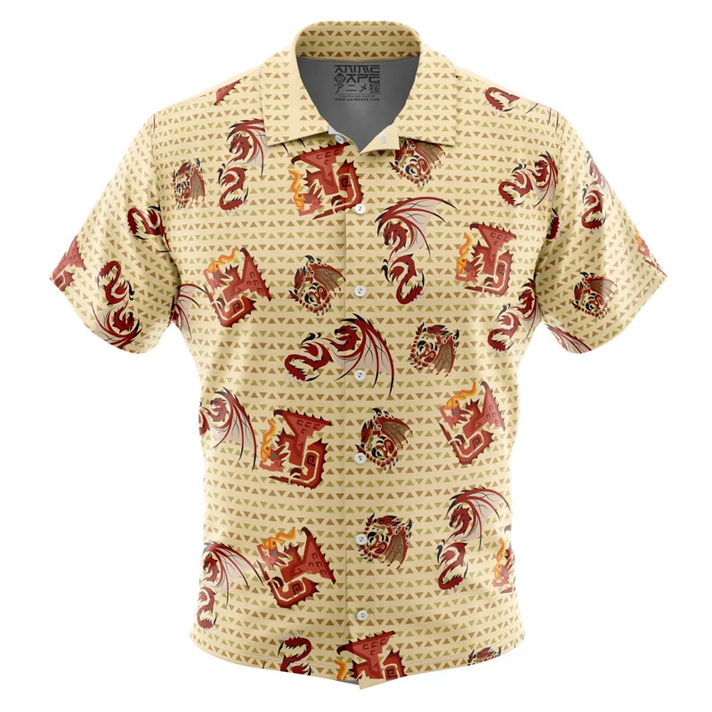 Rathlos Monster Hunter Pattern Button Up Hawaiian Shirt