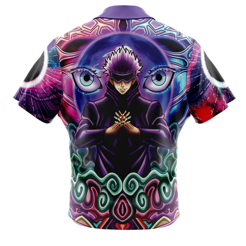 Trippy Gojo Satoru Jujutsu Kaisen Button Up Hawaiian Shirt