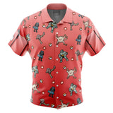 Fighting Type Pattern Pokemon Button Up Hawaiian Shirt