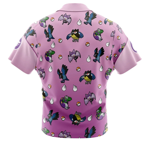 Flying Type Pattern Pokemon Button Up Hawaiian Shirt