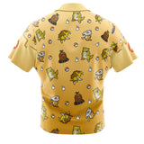 Ground Type Pattern Pokemon Button Up Hawaiian Shirt