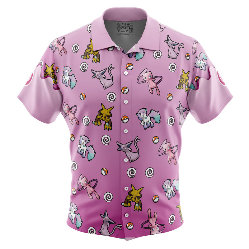 Psychic Type Pattern Pokemon Button Up Hawaiian Shirt