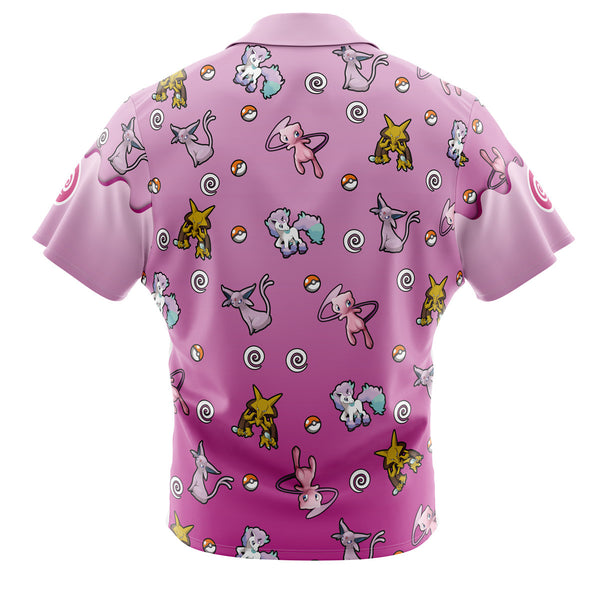 Psychic Type Pattern Pokemon Button Up Hawaiian Shirt