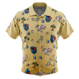 Rock Type Pattern Pokemon Button Up Hawaiian Shirt