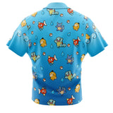 Water Type Pattern Pokemon Button Up Hawaiian Shirt