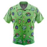 Grass Type Pattern Pokemon Button Up Hawaiian Shirt