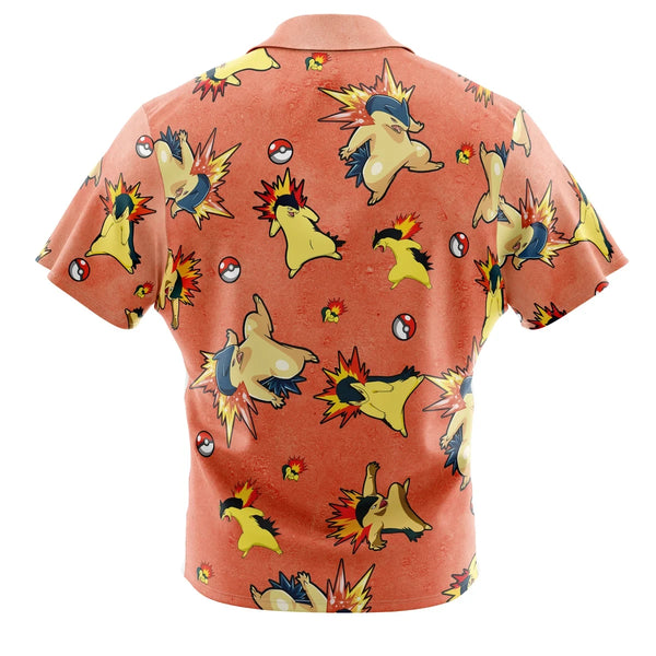 Typhlosion Pattern Pokemon Button Up Hawaiian Shirt