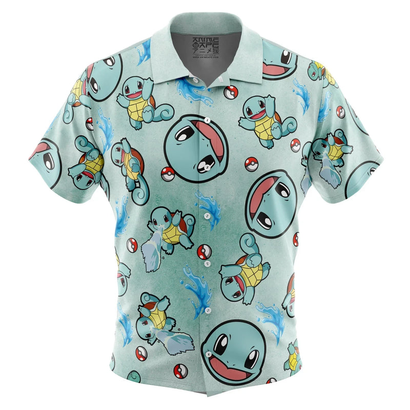 Bulbasaur Pattern Pokemon Button Up Hawaiian Shirt