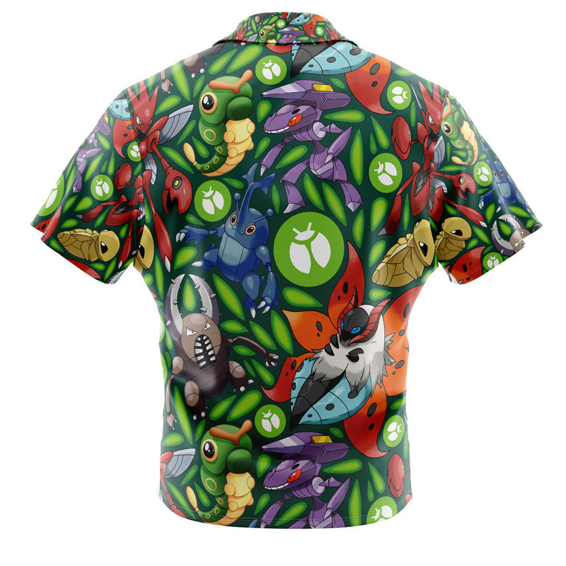 Bug Type Pokemon Pokemon Button Up Hawaiian Shirt