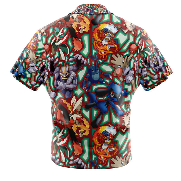 Fighting Type Pokemon Pokemon Button Up Hawaiian Shirt