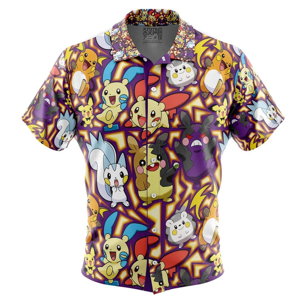 Electric Rodent Type Pokemon Pokemon Button Up Hawaiian Shirt