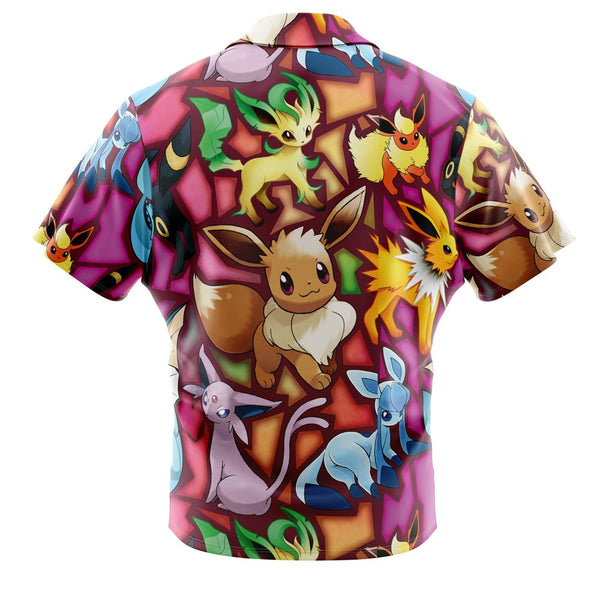 Eevee Evolutions Pokemon Button Up Hawaiian Shirt