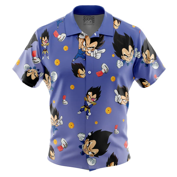 Vegeta Pattern Dragon Ball Button Up Hawaiian Shirt