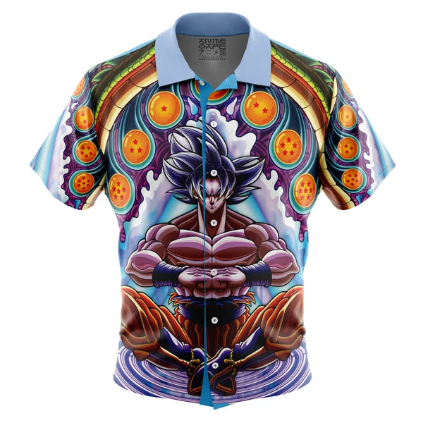 Trippy Ultra Instinct Goku Dragon Ball Super Button Up Hawaiian Shirt