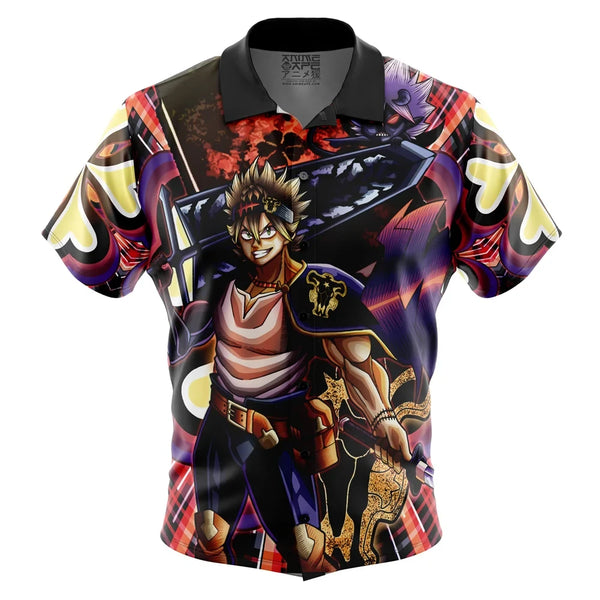 Trippy Asta Black Clover Button Up Hawaiian Shirt