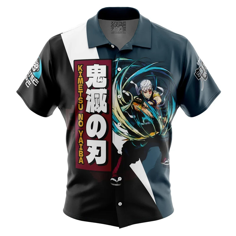 Uzui Tengen Demon Slayer Button Up Hawaiian Shirt