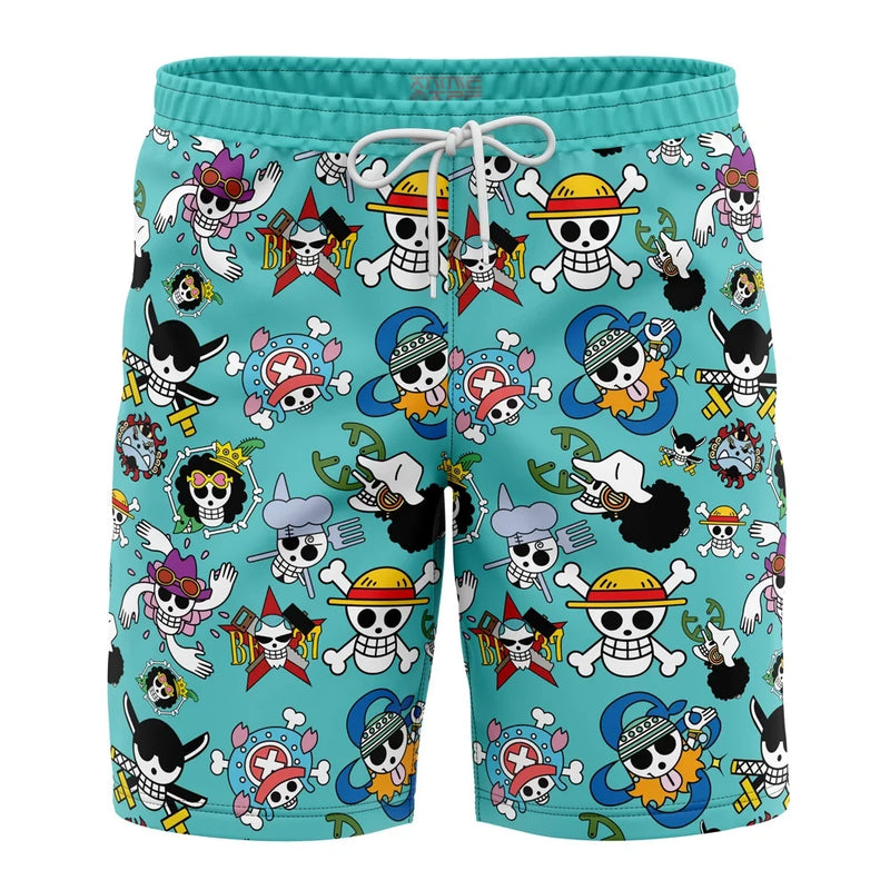 Strawhats Jolly Roger OP Pirates Board Shorts Swim Trunks