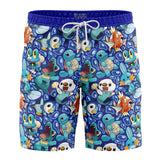 Water Type Starters Pokemon Board Shorts Swim Trunks