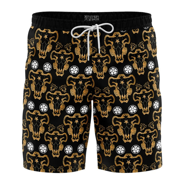 Black Bulls Black Clover Board Shorts Swim Trunks