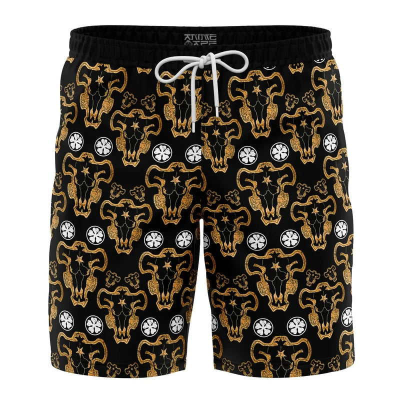 Black Bulls Black Clover Board Shorts Swim Trunks