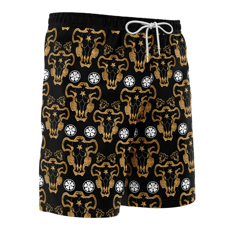 Black Bulls Black Clover Board Shorts Swim Trunks