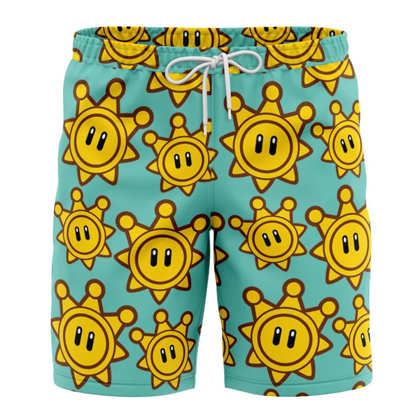 Shine Sprite Super Mario Board Shorts Swim Trunkss