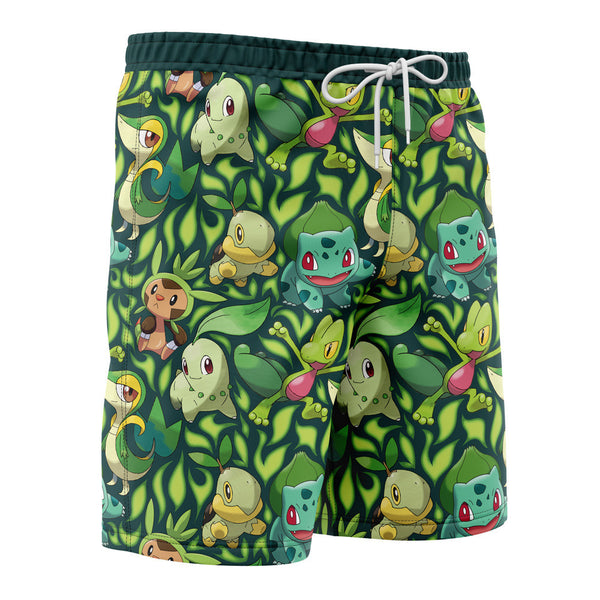 Grass Type Starters Pokemon Board Shorts Swim Trunks