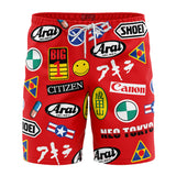 Akira Full Decals Board Shorts Swim Trunks