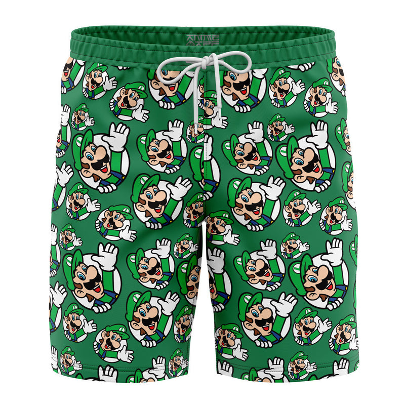 Luigi Super Mario Board Shorts Swim Trunks