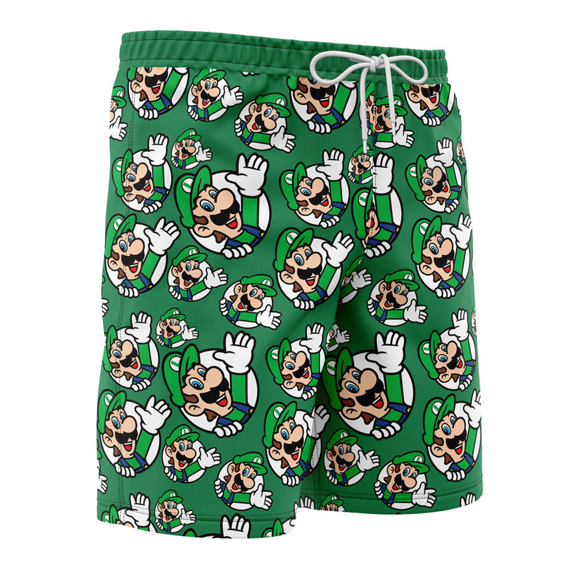 Luigi Super Mario Board Shorts Swim Trunks