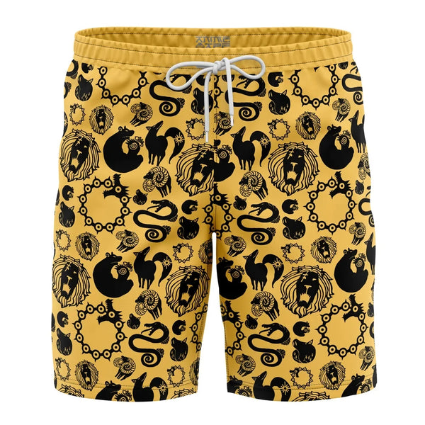 Seven Deadly Sins Tattoos Seven Deadly Sins Board Shorts Swim Trunks