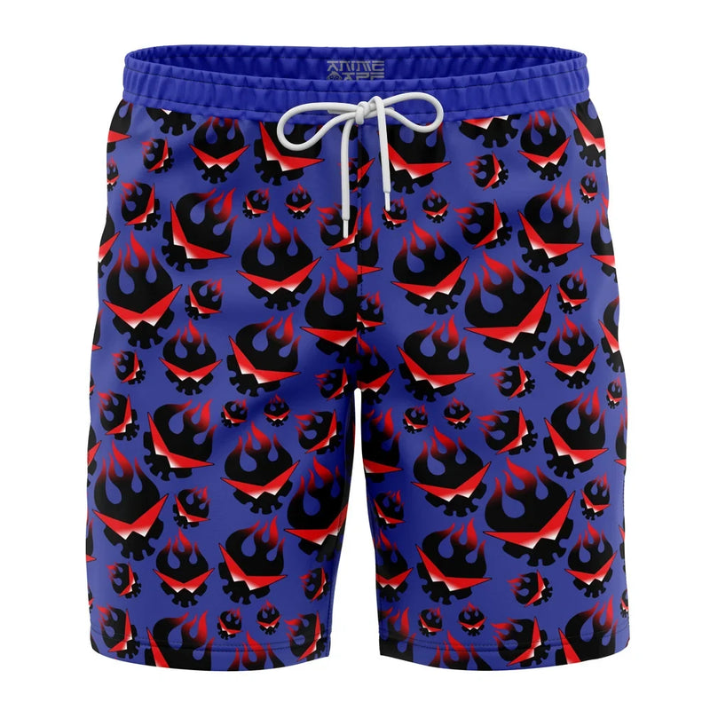 Kamina’s Great Flaming Skull Tengen Toppa Gurren Lagann Board Shorts Swim Trunks