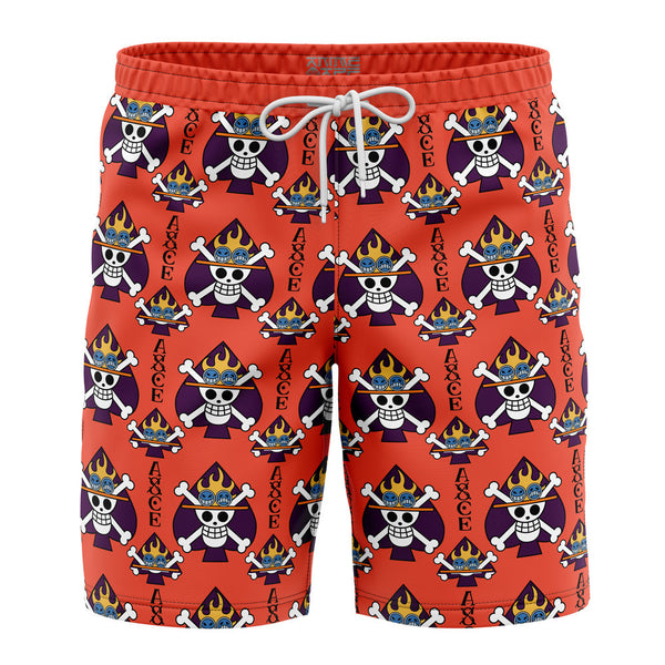 Portgas D. Ace Jolly Roger OP Pirates Board Shorts Swim Trunks