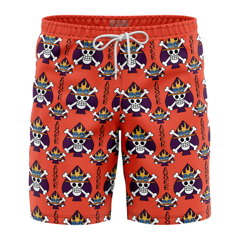 Portgas D. Ace Jolly Roger OP Pirates Board Shorts Swim Trunks