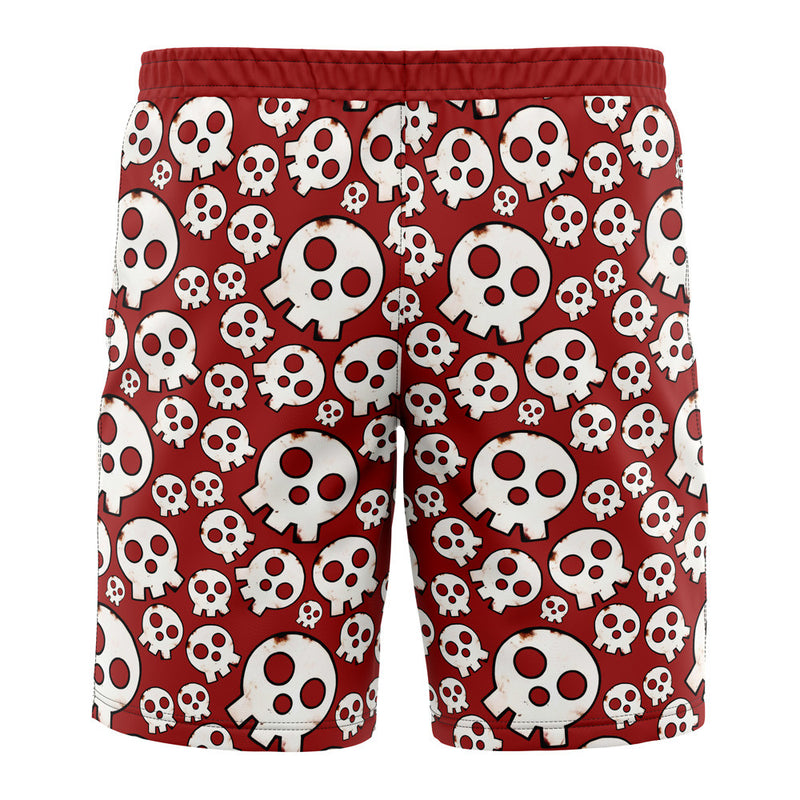 Skull Emblem Fire Force Board Shorts Swim Trunks