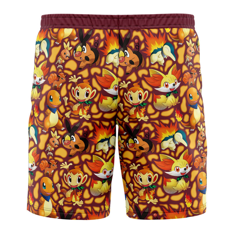 Fire Type Starters Pokemon Board Shorts Swim Trunks