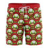 1Up Mushroom Super Mario Board Shorts Swim Trunks