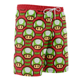 1Up Mushroom Super Mario Board Shorts Swim Trunks