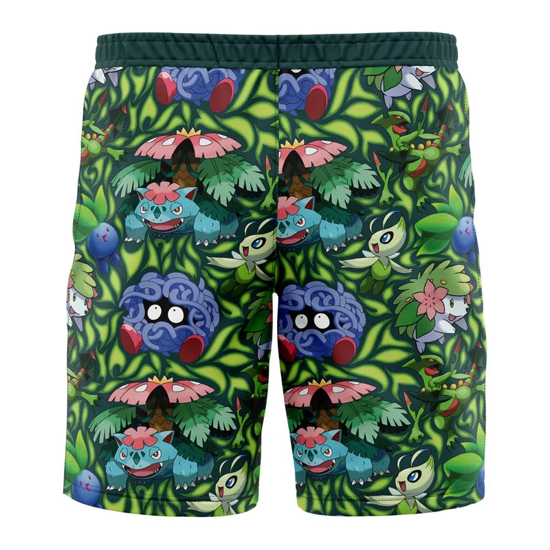 Grass Type Pokemon Pokemon Board Shorts Swim Trunks