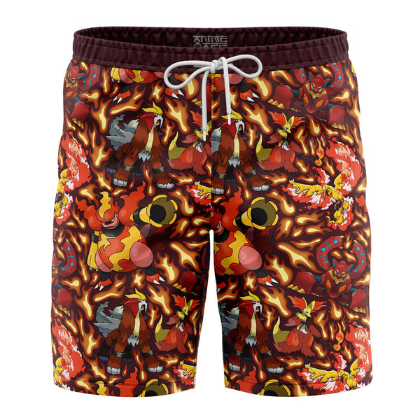 Fire Type Pokemon Pokemon Board Shorts Swim Trunks