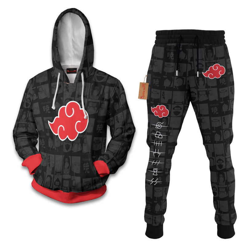 Akatsuki Naruto Hoodie And Jogger Set Anime Clothes