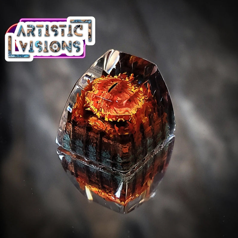 LOTR Lord Of Rings Eye of Sauron Dark Lord Artisan Keycaps Epoxy Resin