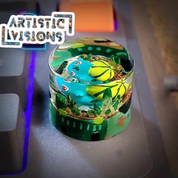 Pokemon Bulbasaur Fushigidane Keyboard Knob Artisan Keycaps Epoxy Resin