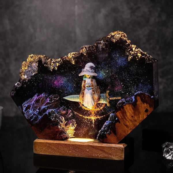 Ranni The Witch Elden Ring Galaxy Epoxy Resin Lamp, Night Light